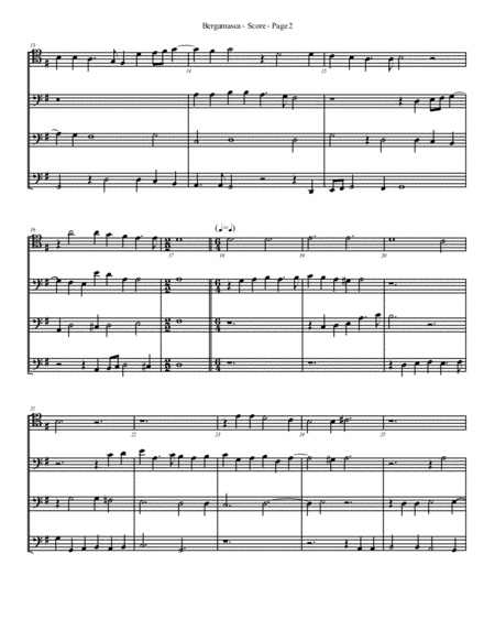 Bergamasca For Trombone Or Low Brass Quartet Page 2