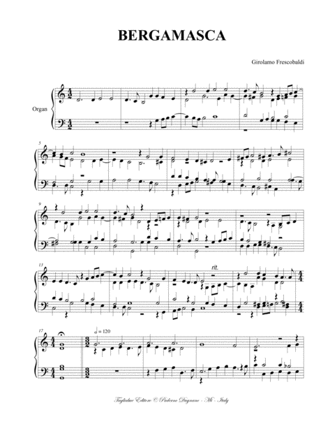 Bergamasca Frescobaldi For Organ Page 2