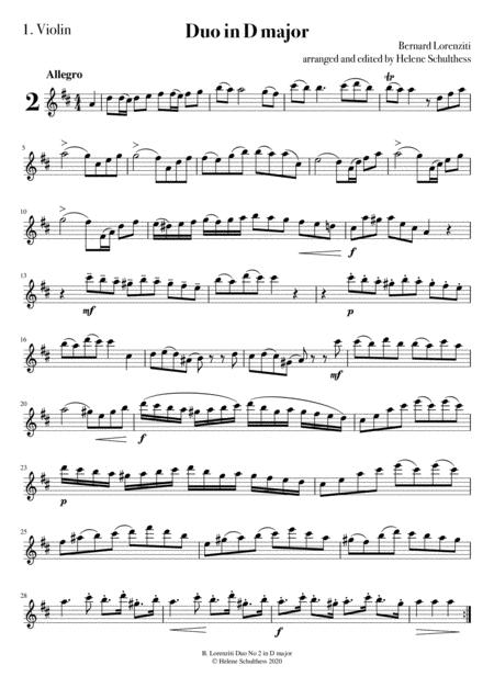 Bernard Lorenziti Duo No 2 In D Major For 2 Violins Page 2