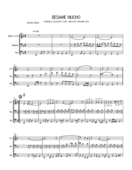 Besame Mucho Brass Trio Page 2