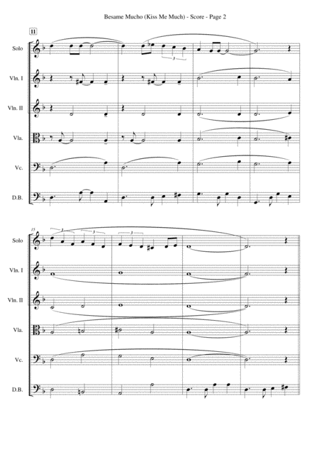 Besame Mucho Kiss Me Much For Solo Violin And Strings Page 2