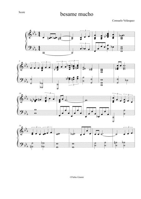 Besame Mucho Kiss Me Much Piano Jazz Version Page 2
