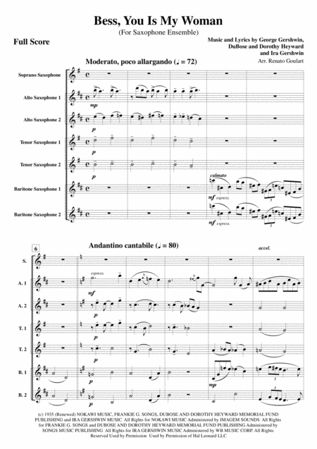 Bess You Is My Woman For Saxophone Ensemble Page 2