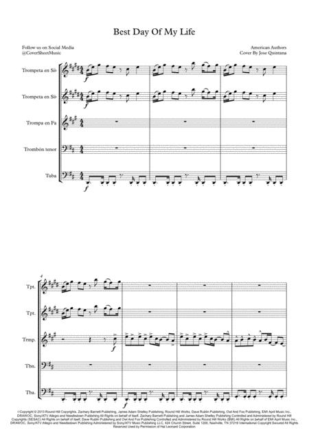 Best Day Of My Life Brass Quintet Page 2