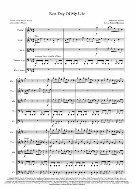 Best Day Of My Life String Quintet String Orchestra Page 2