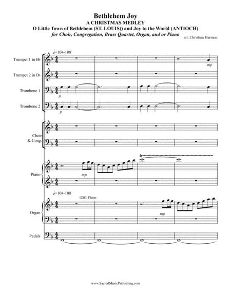 Bethlehem Joy A Christmas Medley Brass Quartet Choir Organ And Piano Page 2