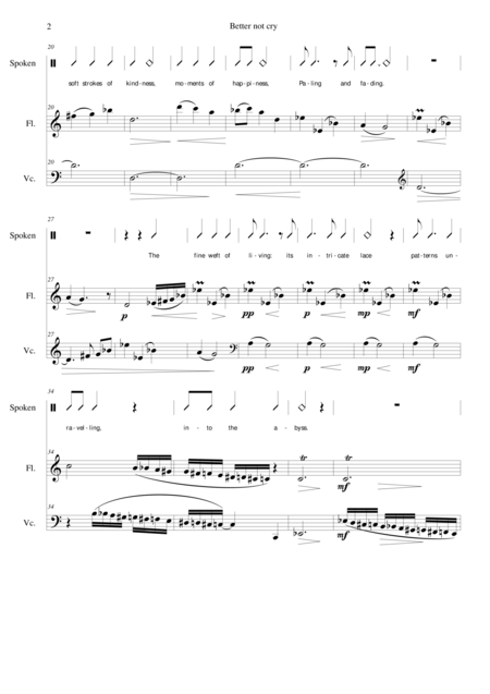 Better Not Cry For Spoken Voice Flute And Cello Page 2