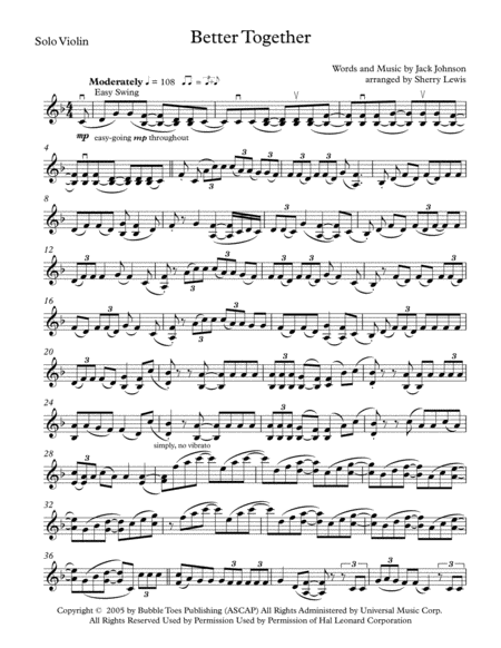 Better Together Violin Solo For Solo Violin Page 2