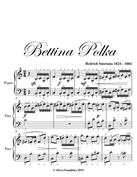 Bettina Polka Easy Elementary Piano Sheet Music Page 2