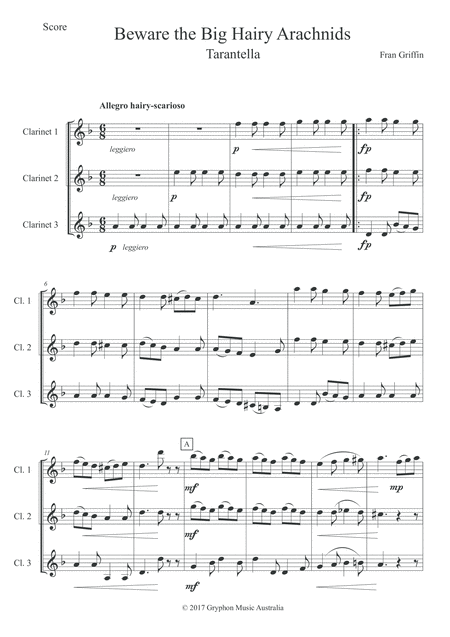 Beware The Big Hairy Arachnids For Clarinet Trio Page 2