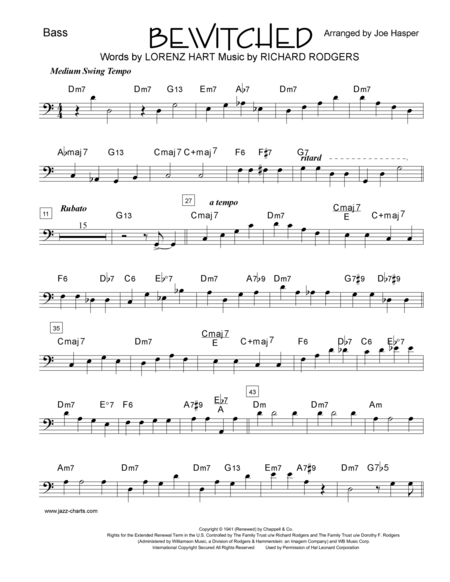 Bewitched Basic Jazz Combo Chart Page 2