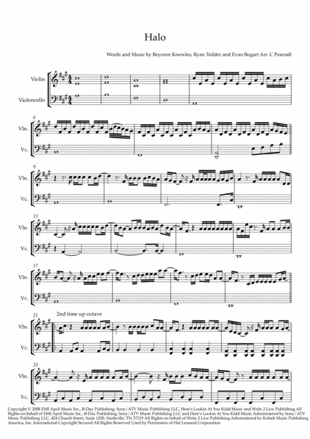 Beyonce Halo Duo Violin Cello Page 2