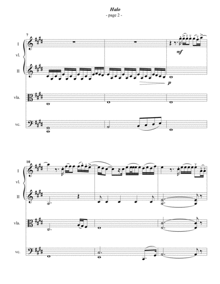 Beyonce Halo For String Quartet Page 2