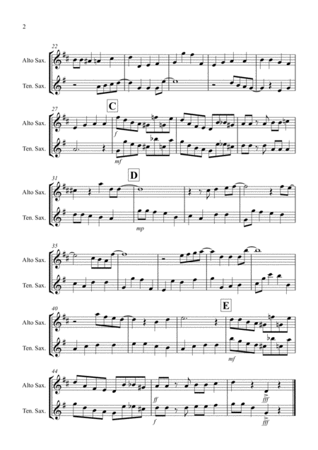 Beyond The Sea For Alto And Tenor Saxophone Duet Page 2