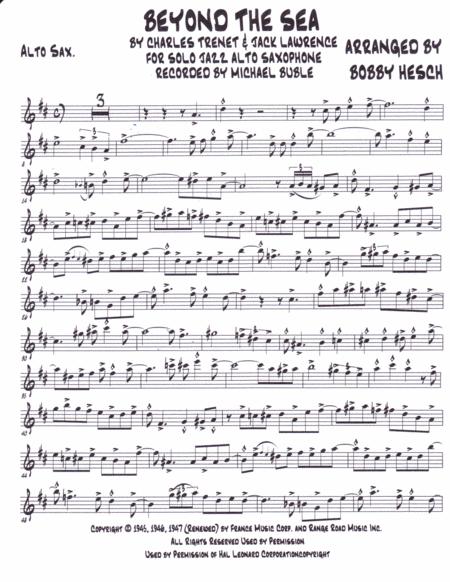 Beyond The Sea For Solo Jazz Alto Saxophone Page 2