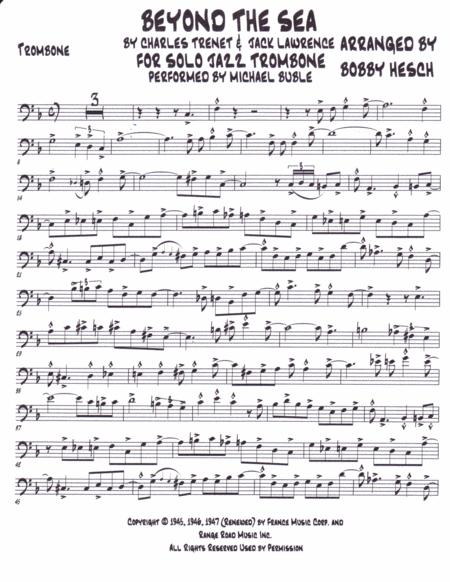 Beyond The Sea For Solo Jazz Trombone Page 2