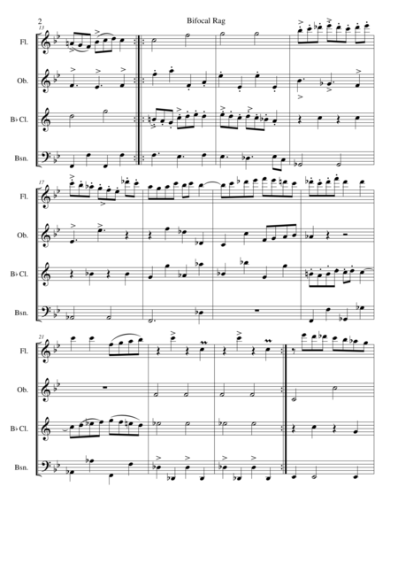Bifocal Rag For Wind Quartet Page 2
