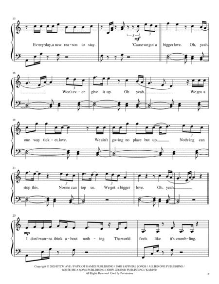 Bigger Love Intermediate Piano Page 2