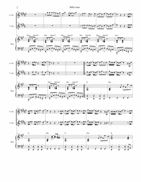 Billie Jean Duet For Alto And Tenor Saxophone Page 2