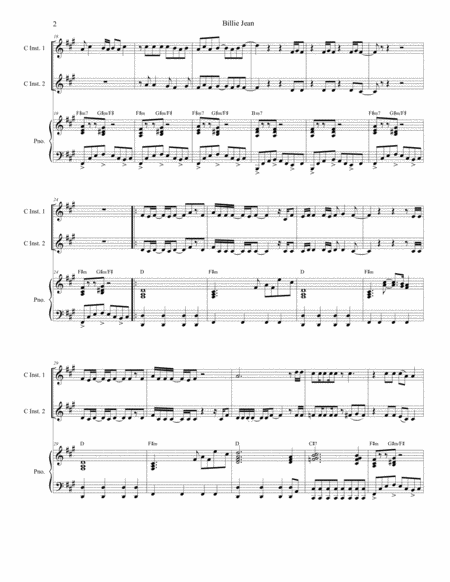 Billie Jean Duet For C Instruments Page 2