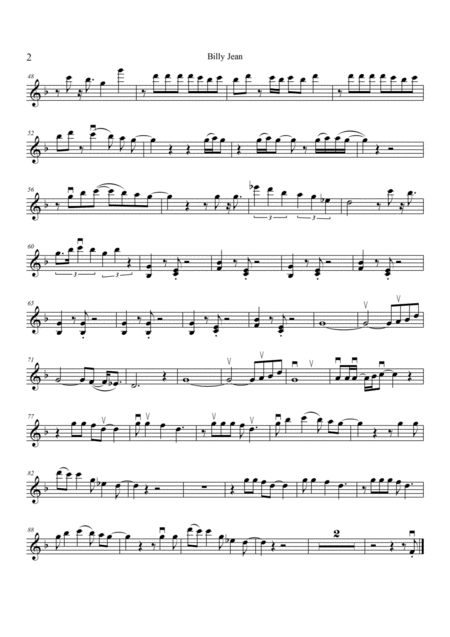 Billie Jean For String Quartet Page 2