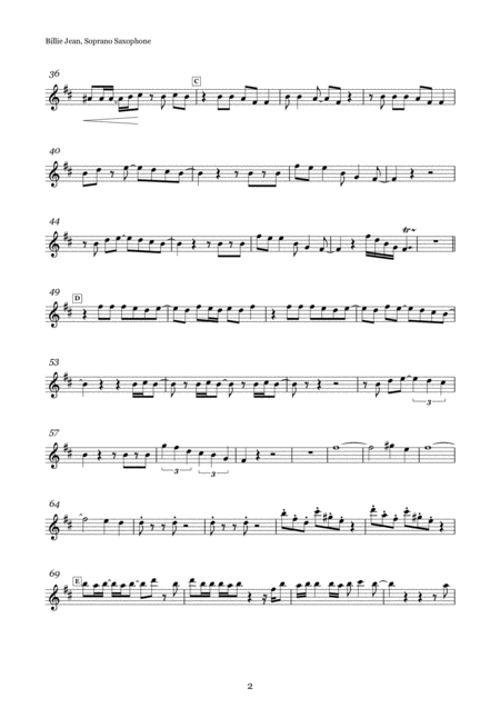 Billie Jean Sax Quartet Parts Page 2