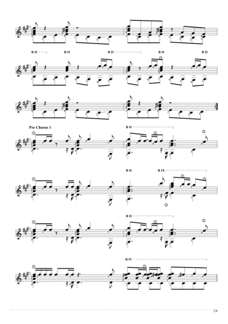 Billie Jean Solo Guitar Score Page 2