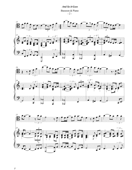 Billy Joel And So It Goes For Bassoon And Piano Page 2