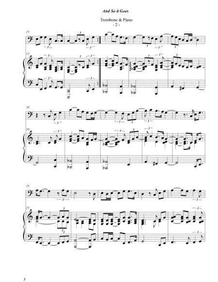 Billy Joel And So It Goes For Trombone Piano Page 2
