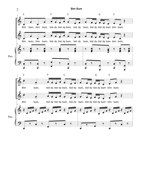 Bim Bum An American Folk Song Game Sa 2 Part Page 2