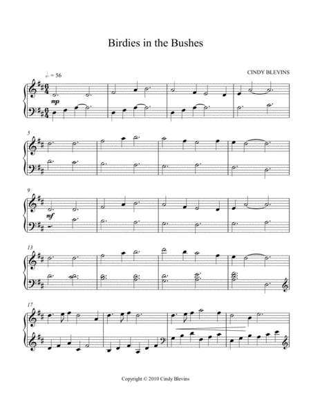 Birdies In The Bushes An Original Piano Solo From My Piano Book Balloon Ride Page 2