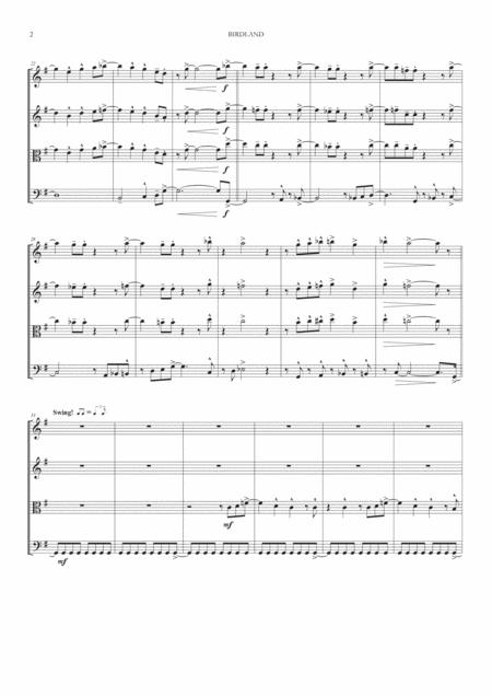 Birdland For String Quartet Page 2