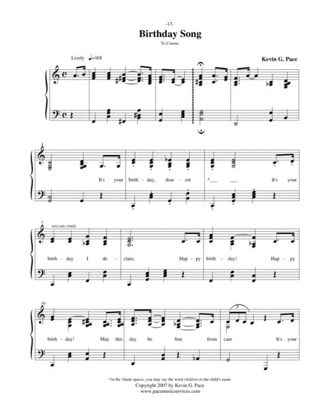 Birthday Song Vocal Solo With Piano Accompaniment Or Piano Solo Page 2