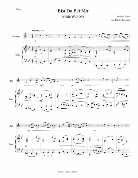 Bist Du Bei Mir For Trumpet Piano Page 2