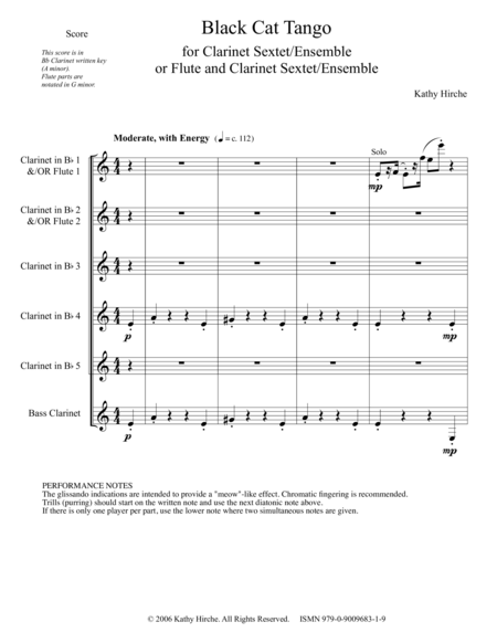 Black Cat Tango Clarinet Sextet Ensemble Or Flute Clarinet Sextet Ensemble Page 2