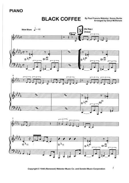 Black Coffee Vocal With Jazz Combo 5 Piece Key Of Db Page 2