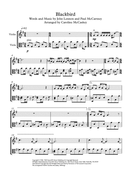 Blackbird Violin And Viola Duet Page 2