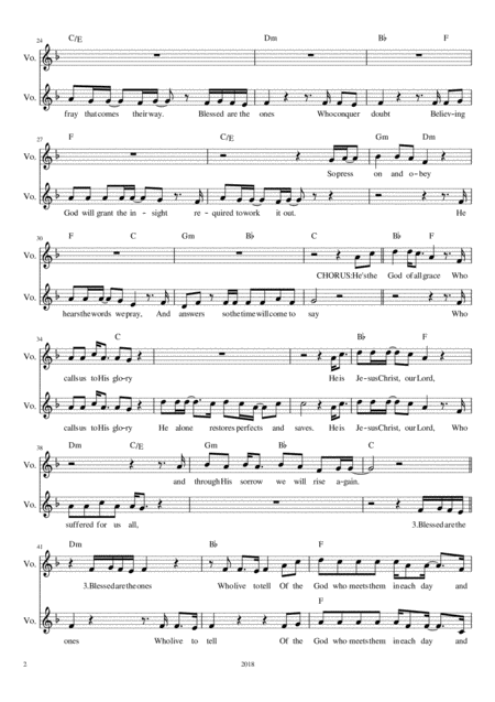 Blessed Are The Ones Tenor Soprano Vocal Duet Lead Sheet Page 2