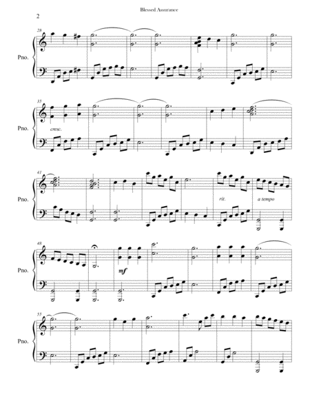Blessed Assurance Advanced Piano Page 2