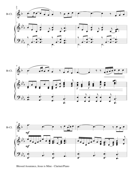 Blessed Assurance Bb Clarinet Piano And Clarinet Part Page 2