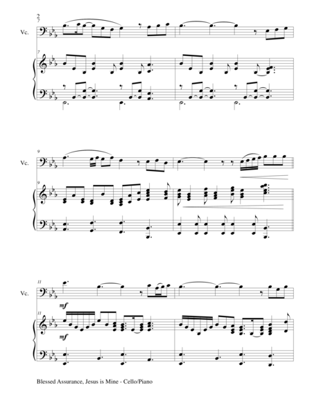 Blessed Assurance Cello Piano And Cello Part Page 2