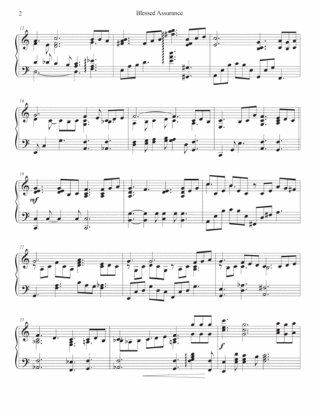 Blessed Assurance Piano Hymn Arrangement Page 2