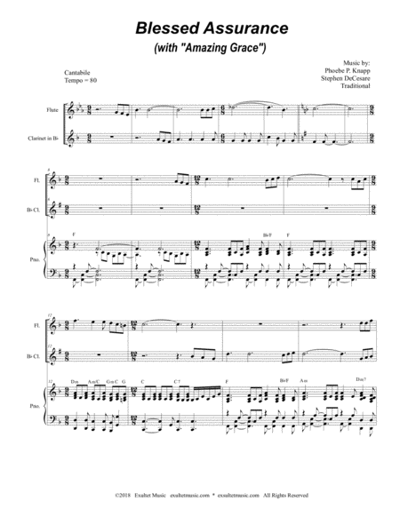 Blessed Assurance With Amazing Grace Duet For Flute Bb Clarinet Page 2