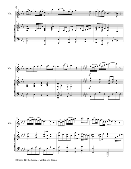 Blessed Be The Name Duet Violin And Piano Score And Parts Page 2