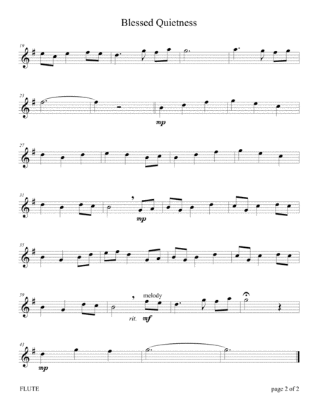 Blessed Quietness For Flute And Or Violin Duet With Piano Accompaniment Page 2