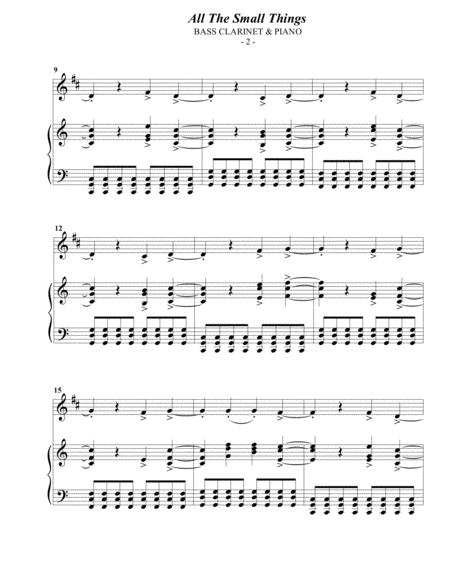 Blink 182 All The Small Things For Bass Clarinet Piano Page 2