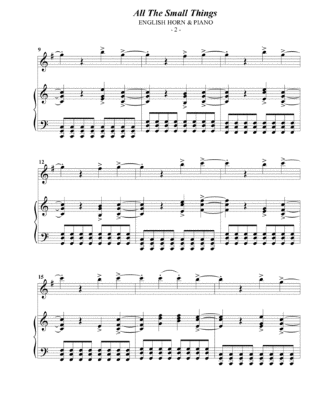 Blink 182 All The Small Things For English Horn Piano Page 2