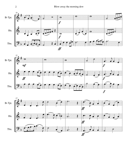 Blow Away The Morning Dew For Brass Trio Trumpet Horn Trombone Page 2