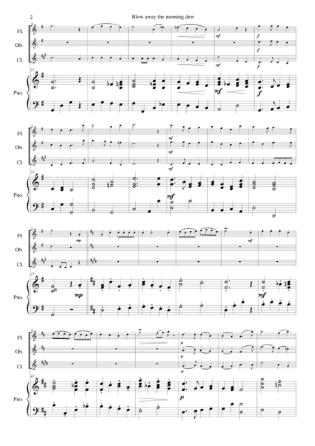 Blow Away The Morning Dew For Wind Trio And Piano Page 2