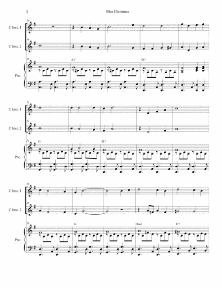 Blue Christmas Duet For C Instruments Page 2